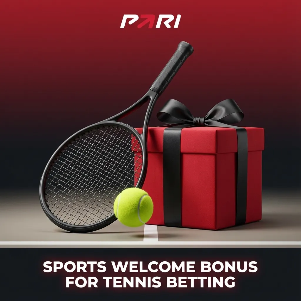 PariPulse welcome offer banner showing 100% tennis sports bonus up to 15,000 BDT for new users