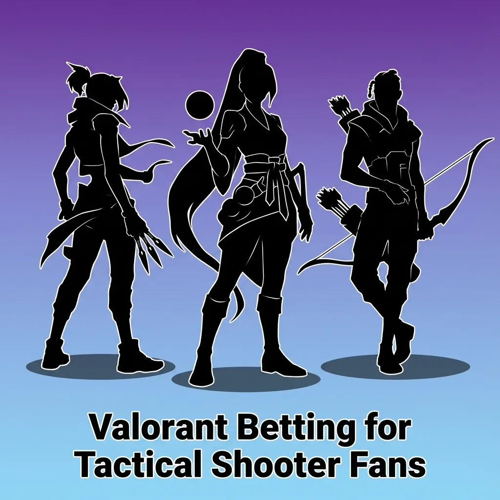 Valorant esports betting graphic with agents, match odds, and major tournaments like Champions and Masters displayed