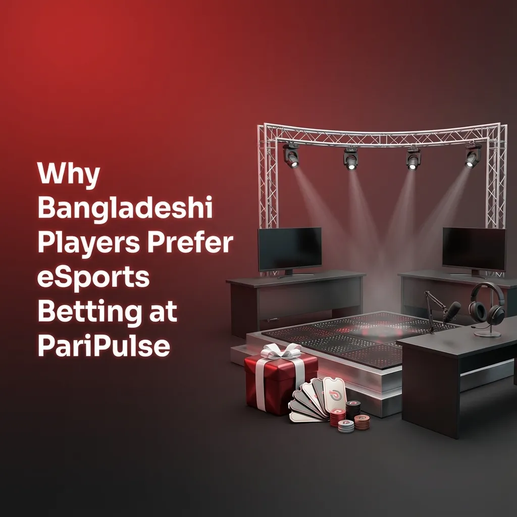 Bangladeshi gamer using PariPulse on phone, showing esports odds, BDT payments, and 24/7 support in a clean interface