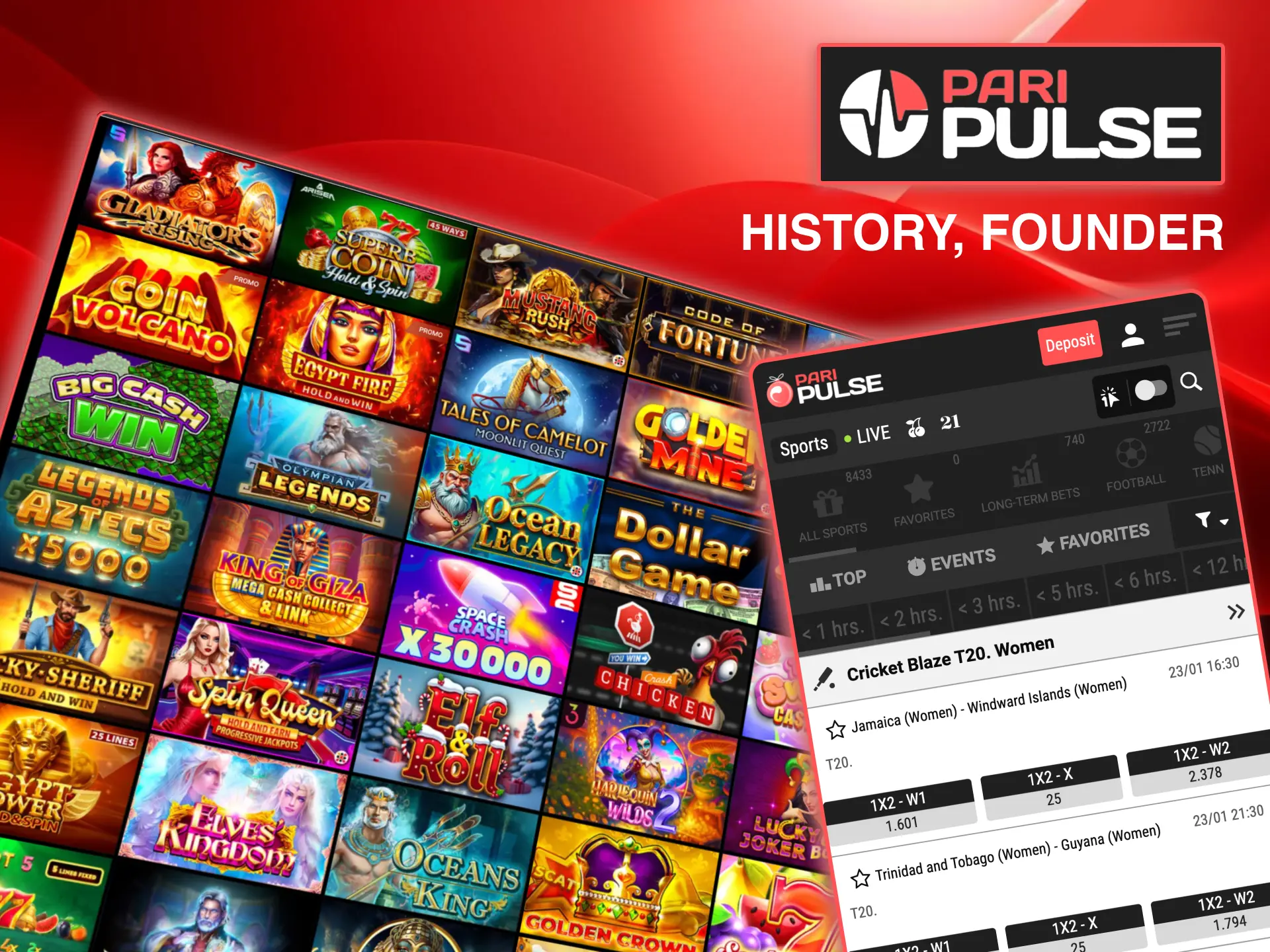 Paripulse history highlights its 2020 founding for South Asian players.