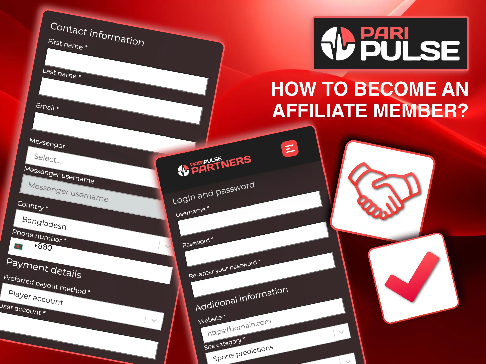 Register quickly as a Paripulse affiliate for Bangladesh traffic.