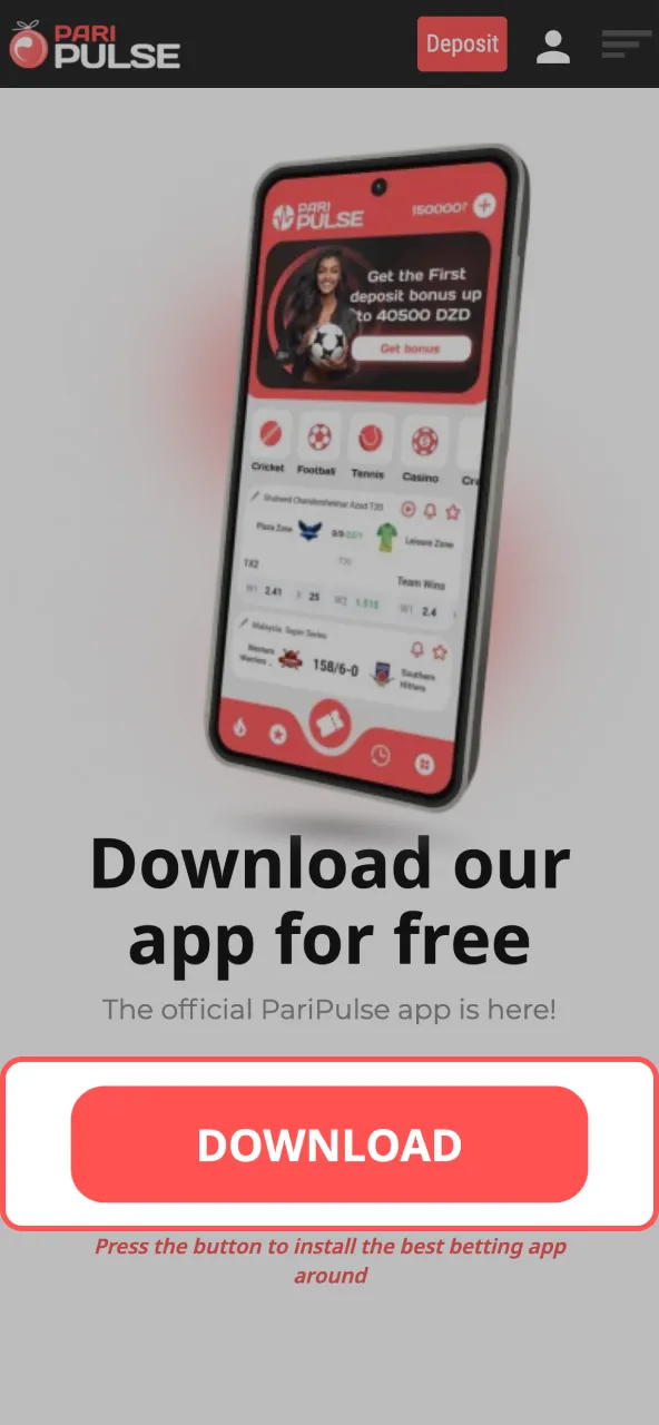 Start downloading the APK by tapping the red Download button on Paripulse.