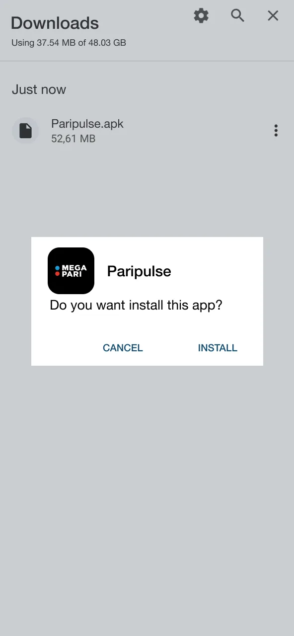 Install the downloaded APK and log in to Paripulse to begin.