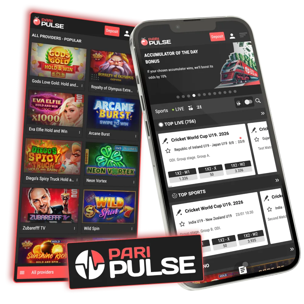 Play games and place bets with Paripulse Android and iOS app.