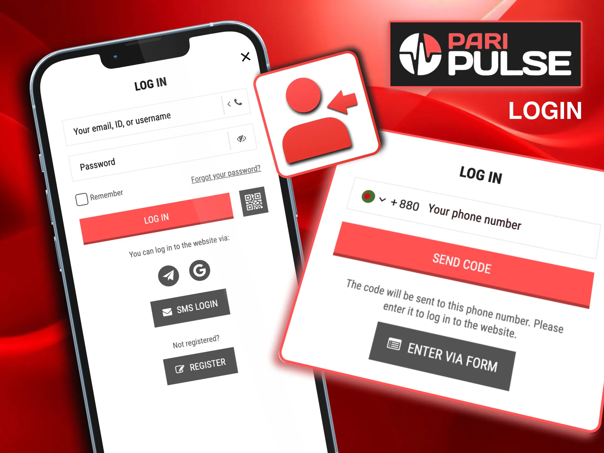 To log in, launch the Paripulse app, enter your details, and confirm.