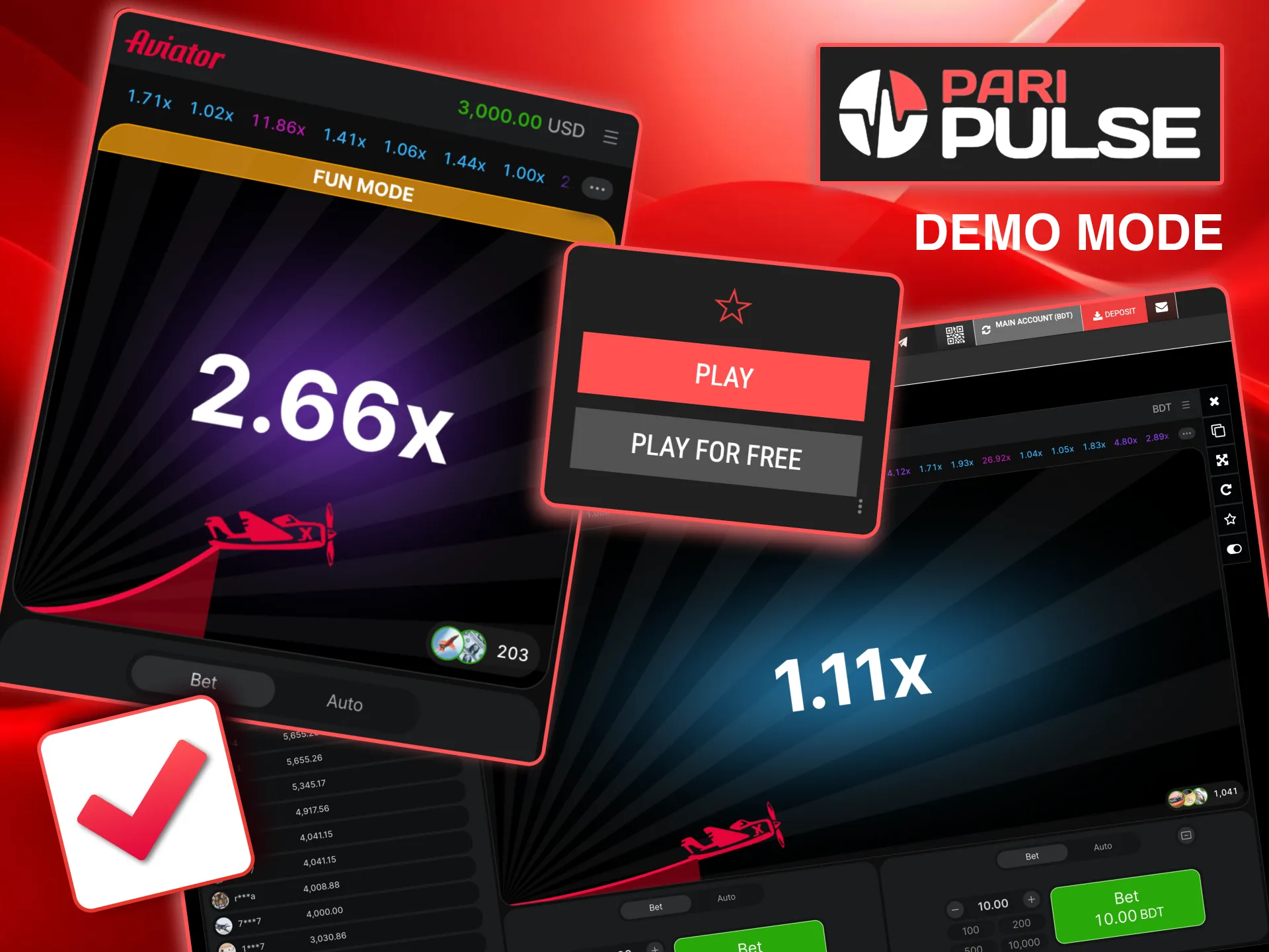 Play Paripulse Aviator demo with unlimited virtual credits.