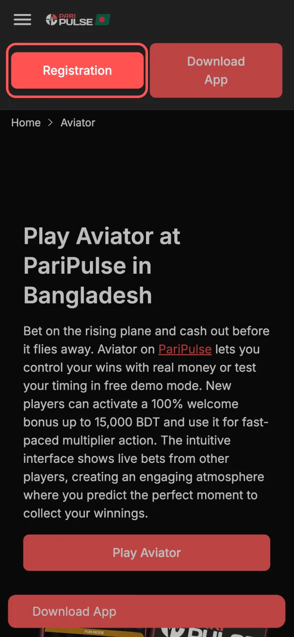 Sign up on Paripulse easily with phone and password.