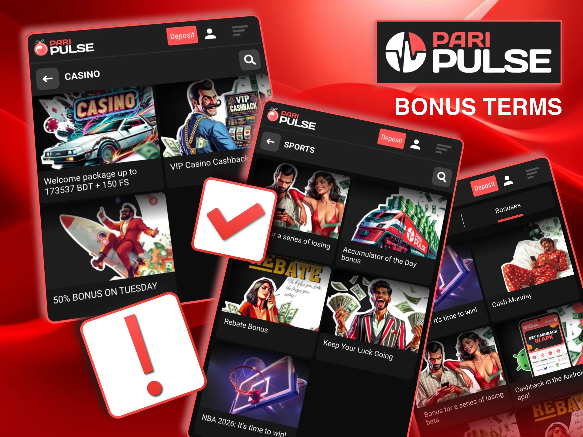 Paripulse bonus terms require users 18+ with verified accounts.