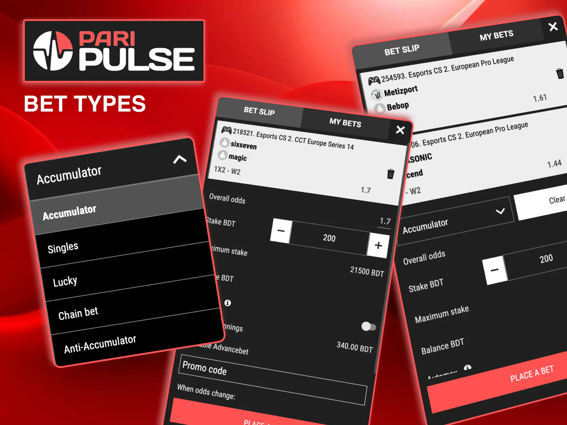 Bet on Paripulse markets including totals, first blood, and correct score.