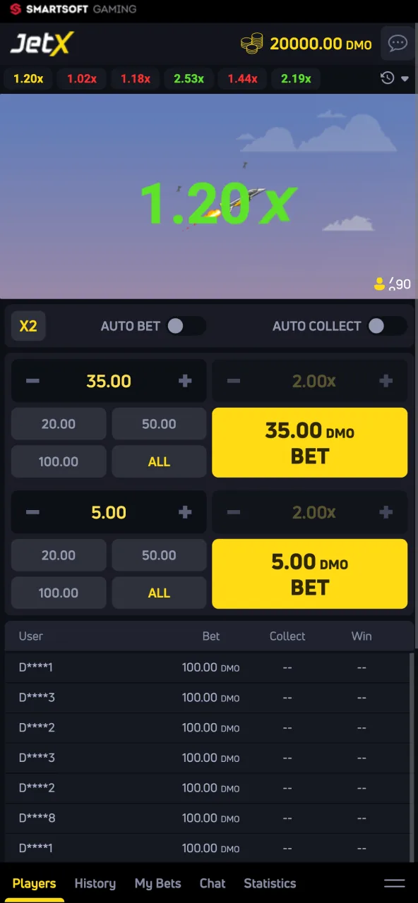 Enter JetX bet amount on Paripulse before countdown ends.