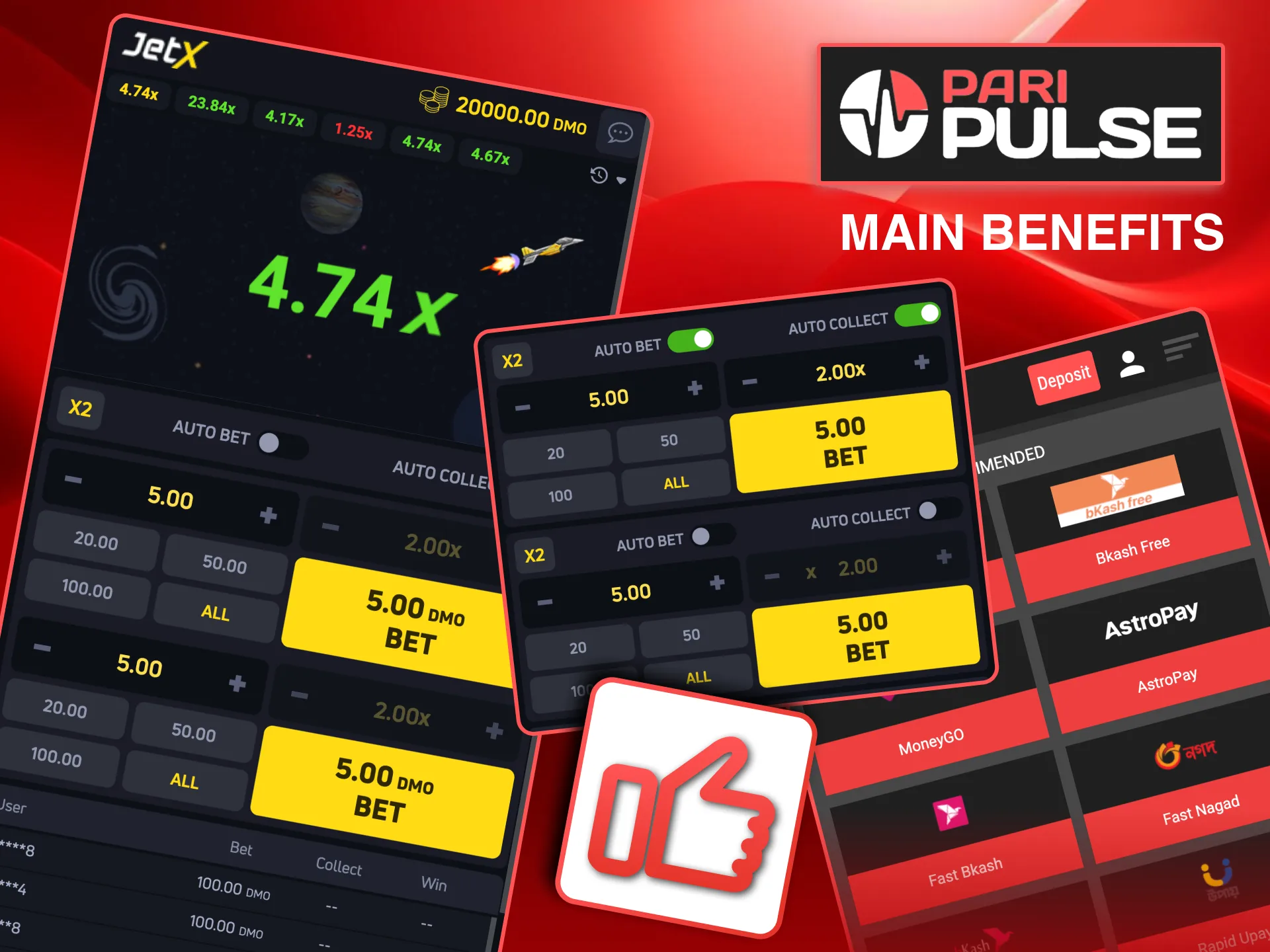 Flexible JetX stakes on Paripulse suit all bankrolls in Bangladesh.