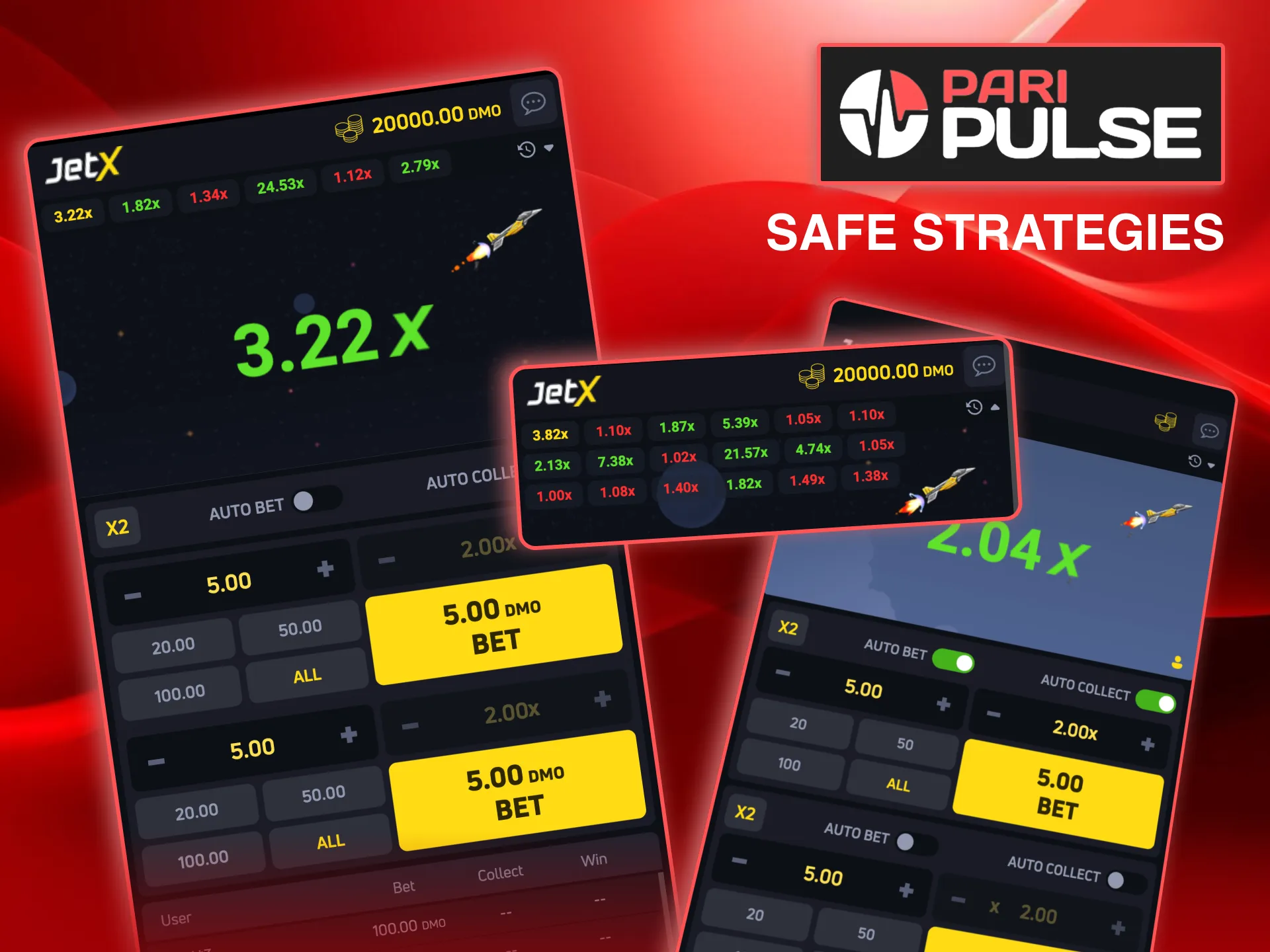 Paripulse JetX safe strategies include early cash out for consistent wins.