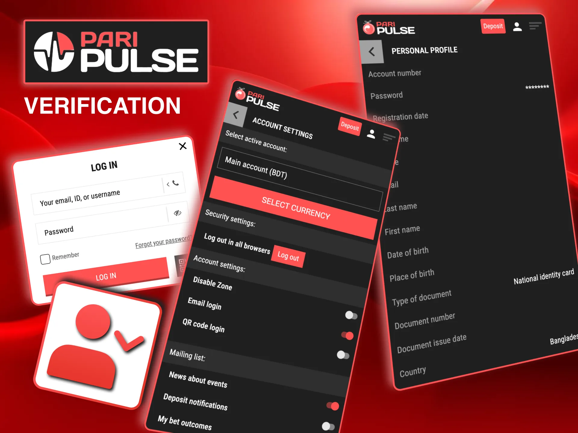 Verification step on Paripulse with utility bill or bank statement submission for address proof.