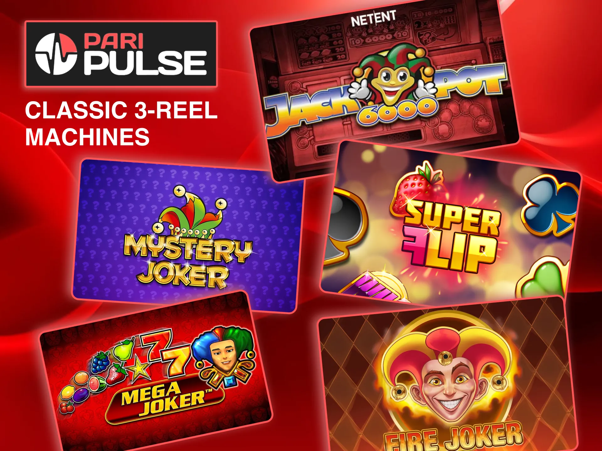 Classic slot machine screen on Paripulse recreating land-based fruit machine style.