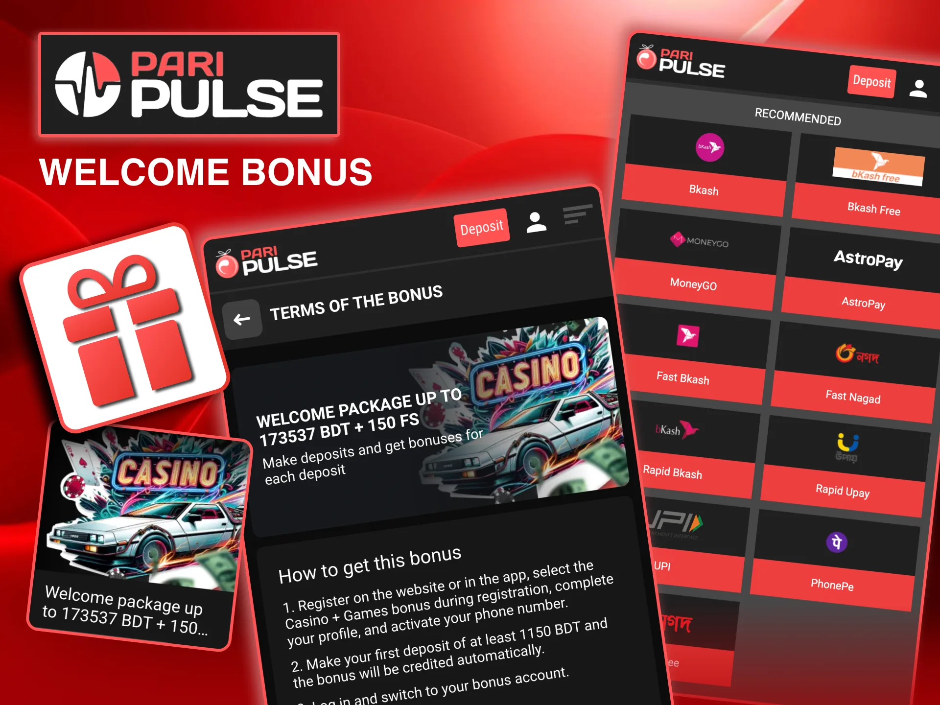 Promotions section on Paripulse featuring reload bonuses, cashback offers, and loyalty rewards.