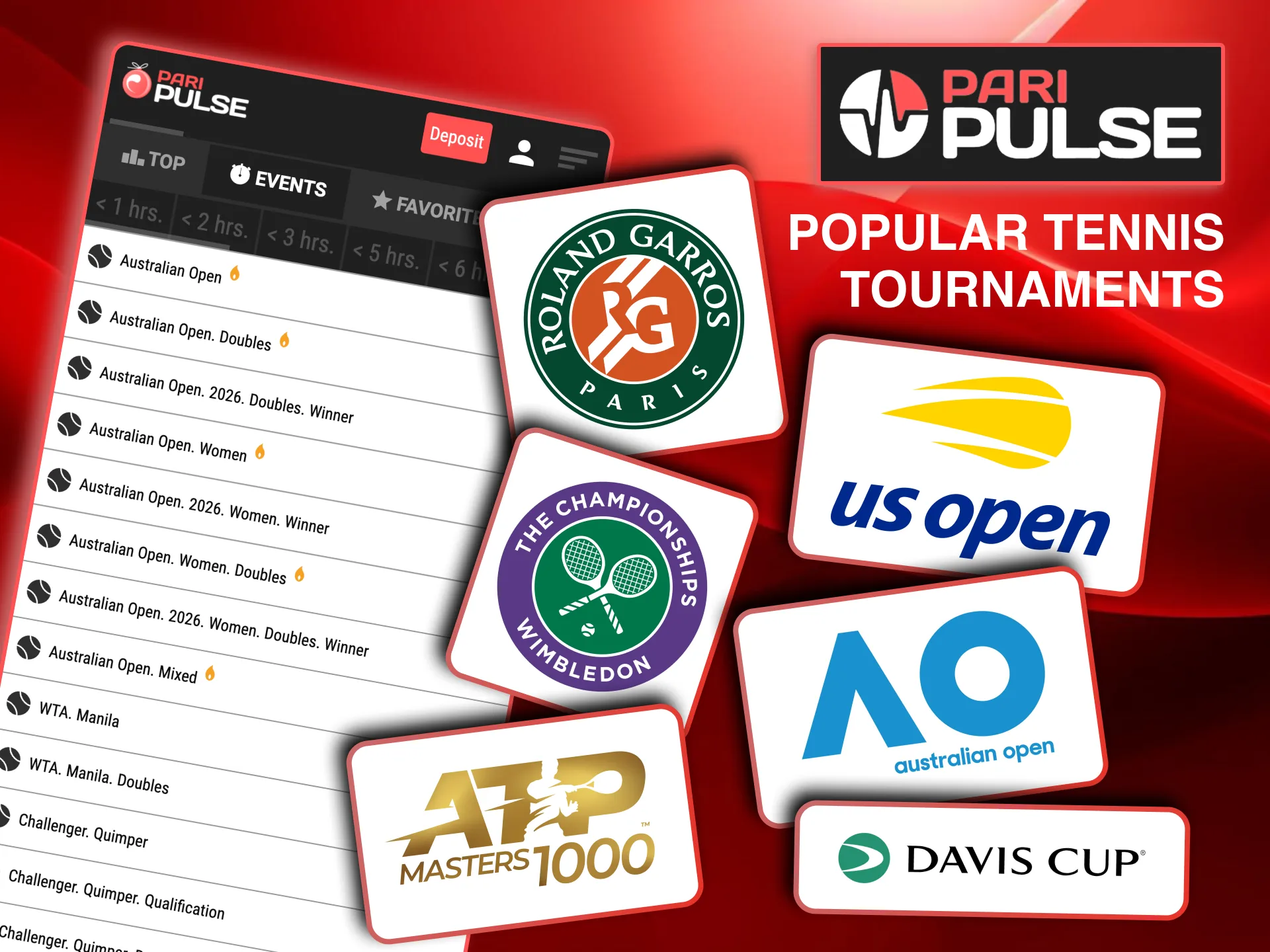 Sports section on Paripulse featuring team competitions like Davis Cup and Billie Jean King Cup.