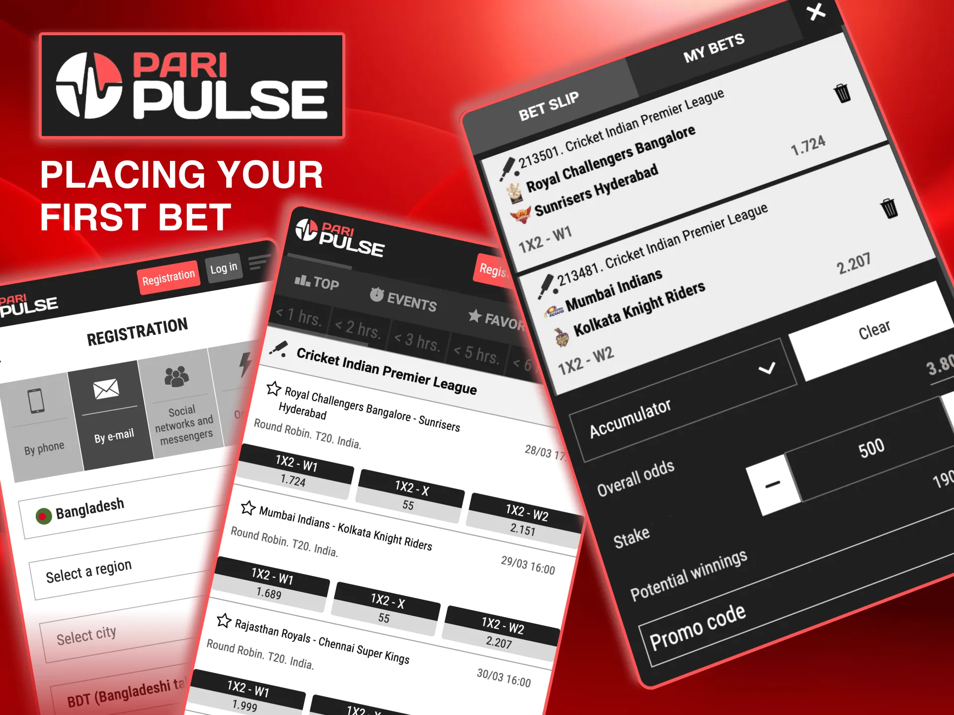 How to start IPL betting on Paripulse step by step.